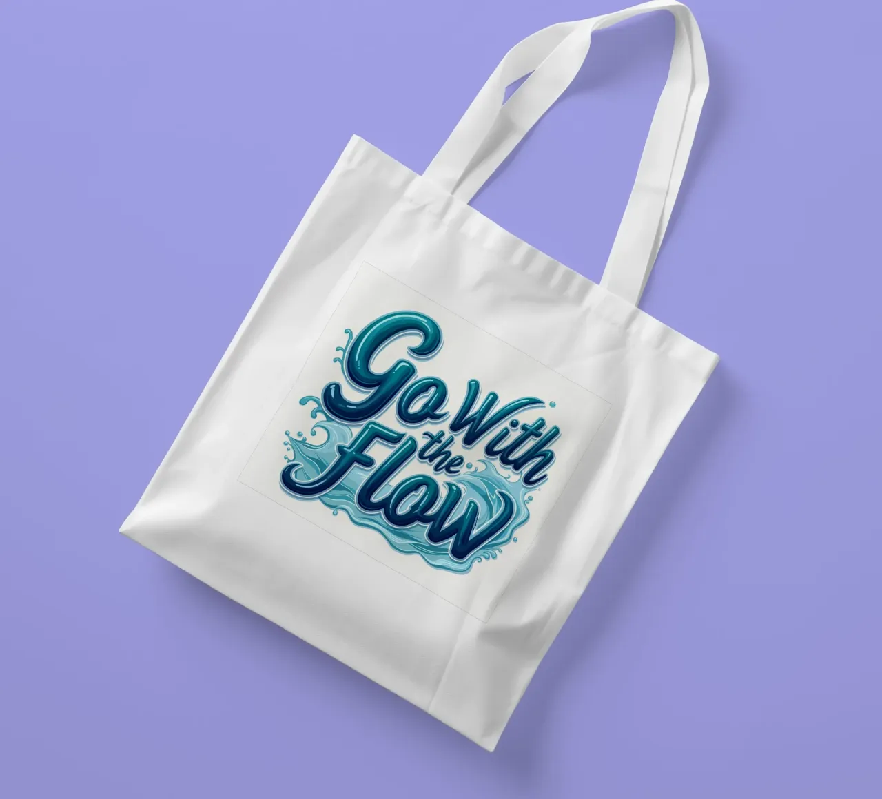 Go With the Flow tote bag by inspirational quote