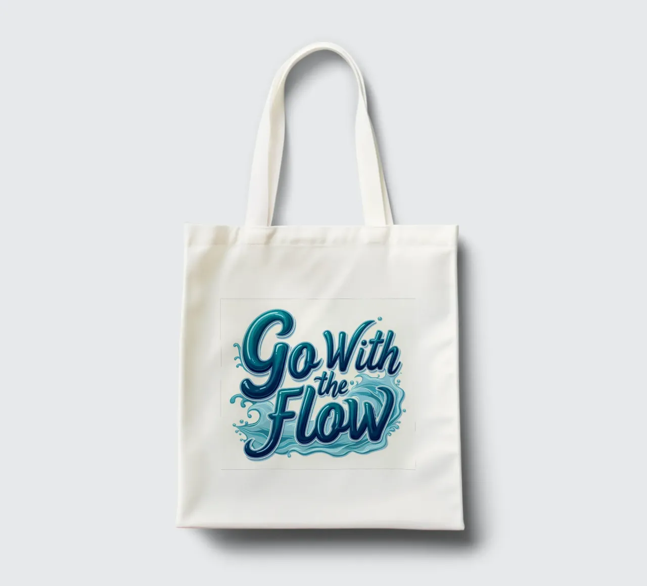 Go With the Flow tote bag by inspirational quote
