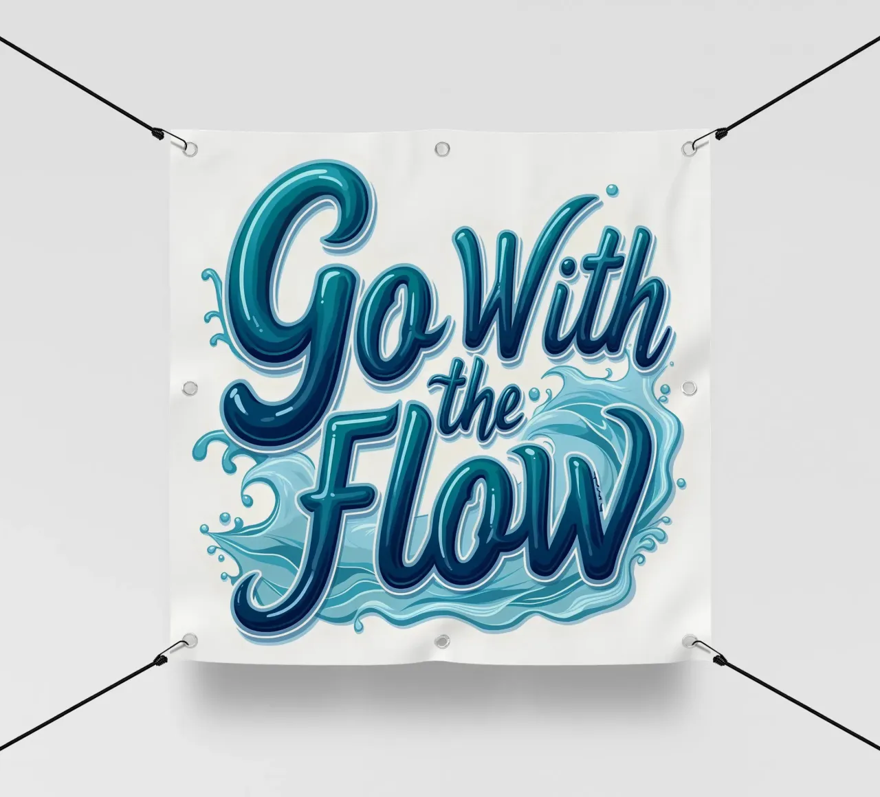 Suivre le courant bâche pvc de inspirational quote