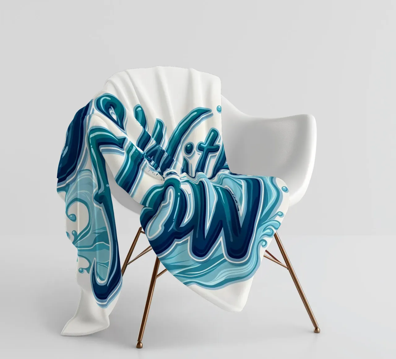 Go With the Flow fleece blanket by inspirational quote