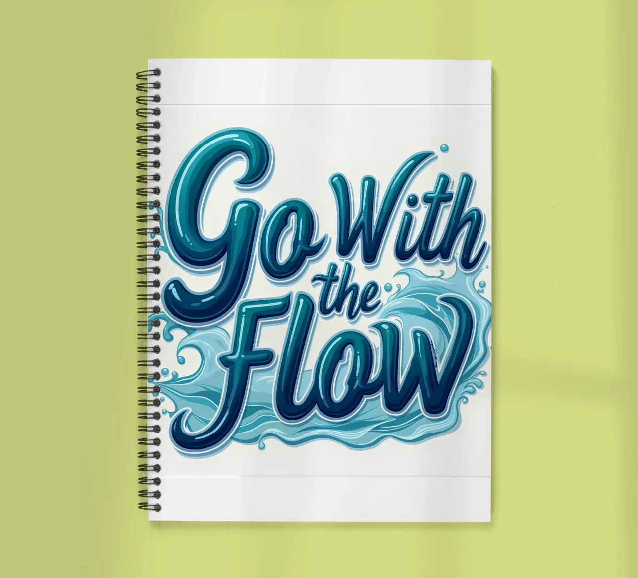 Go With the Flow spiral notebook by inspirational quote