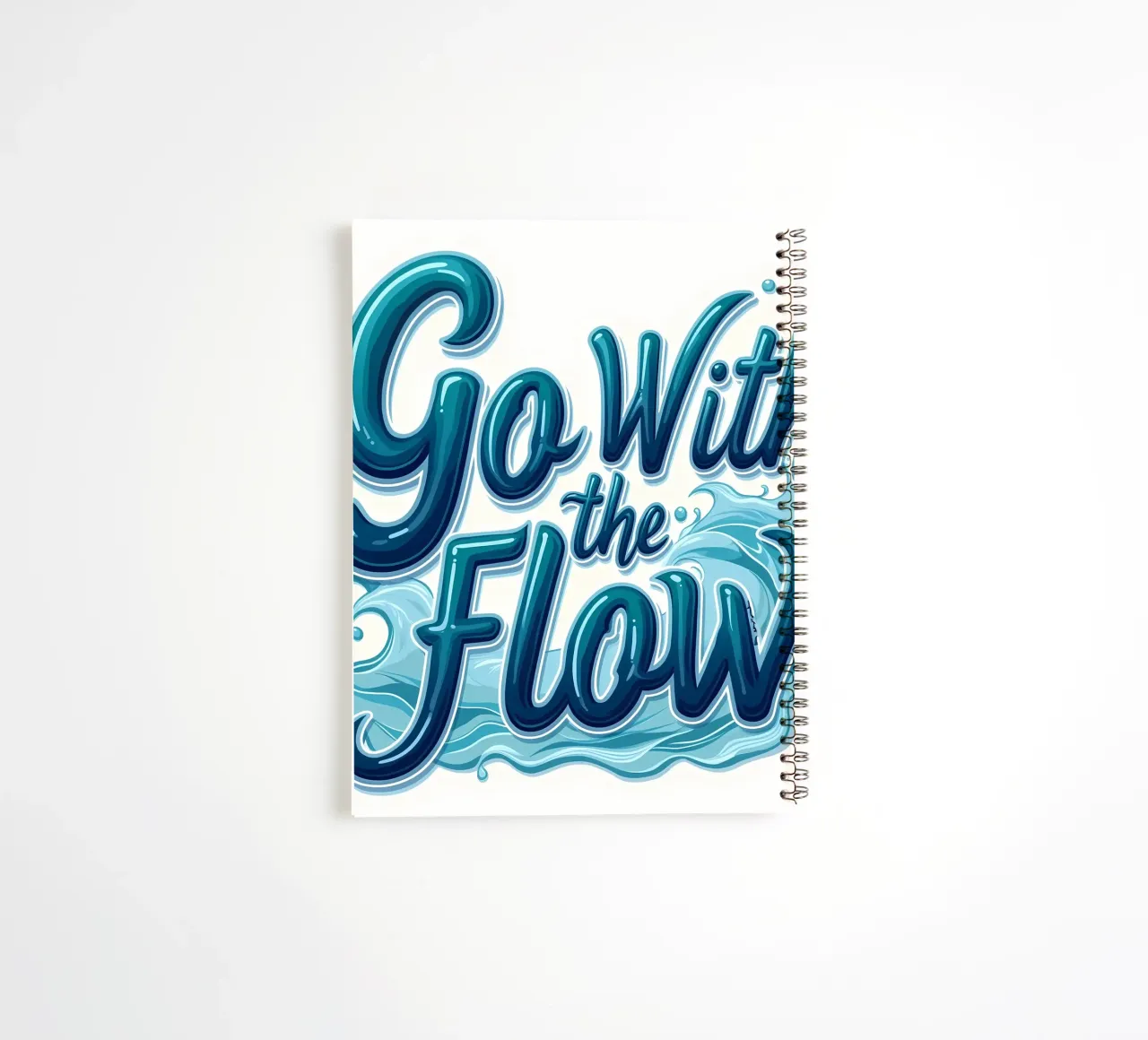 Go With the Flow spiral notebook by inspirational quote