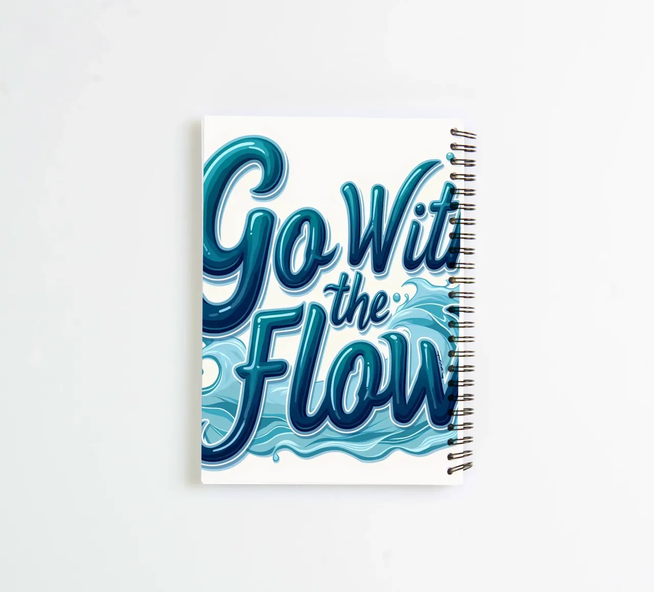 Go With the Flow spiral notebook by inspirational quote