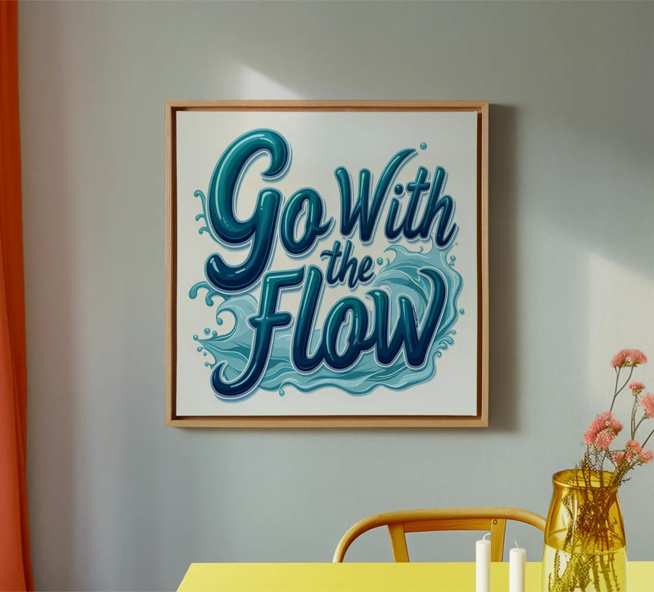 Go With the Flow canvas by inspirational quote