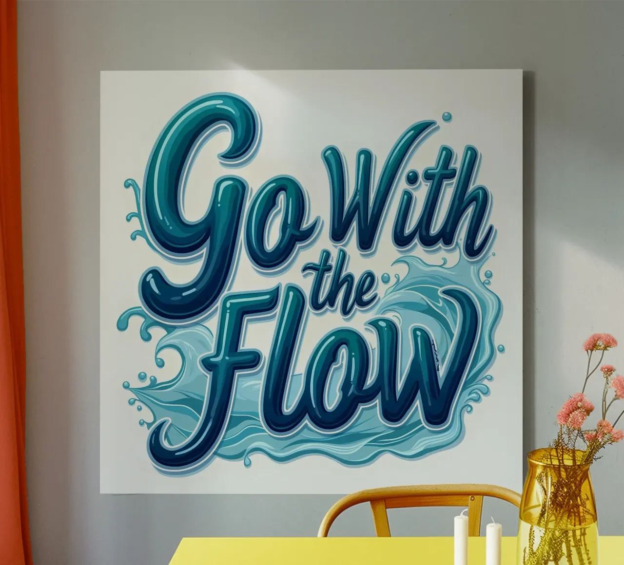 Go With the Flow canvas by inspirational quote