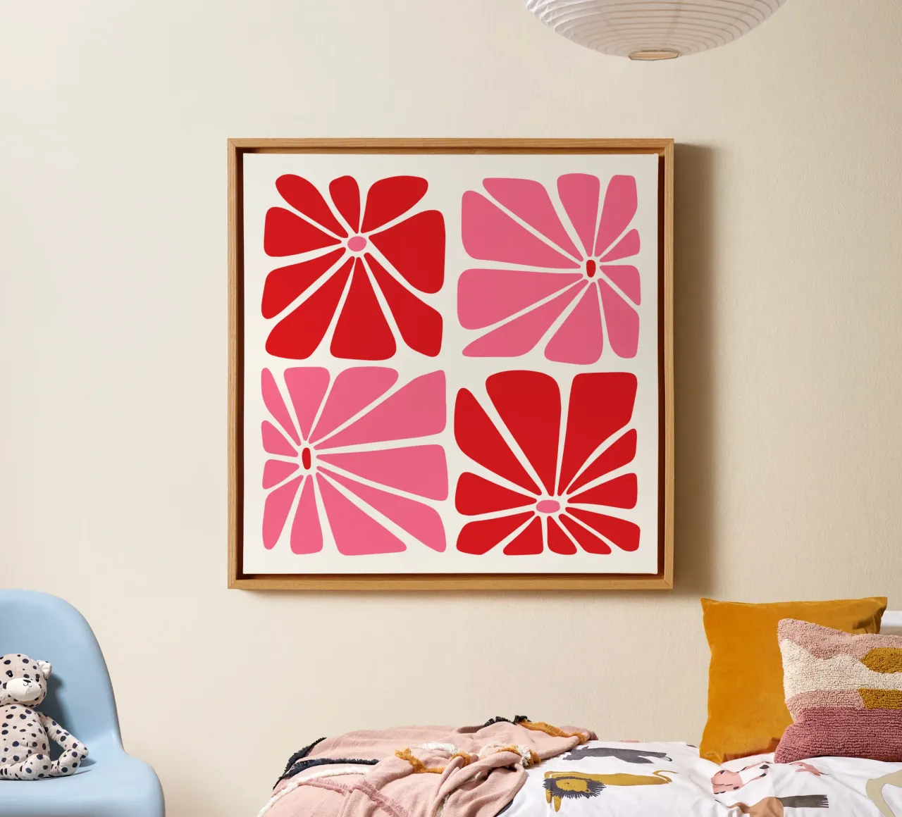 abstracte bloemenprint canvas met Baklijst van pdigitalprints