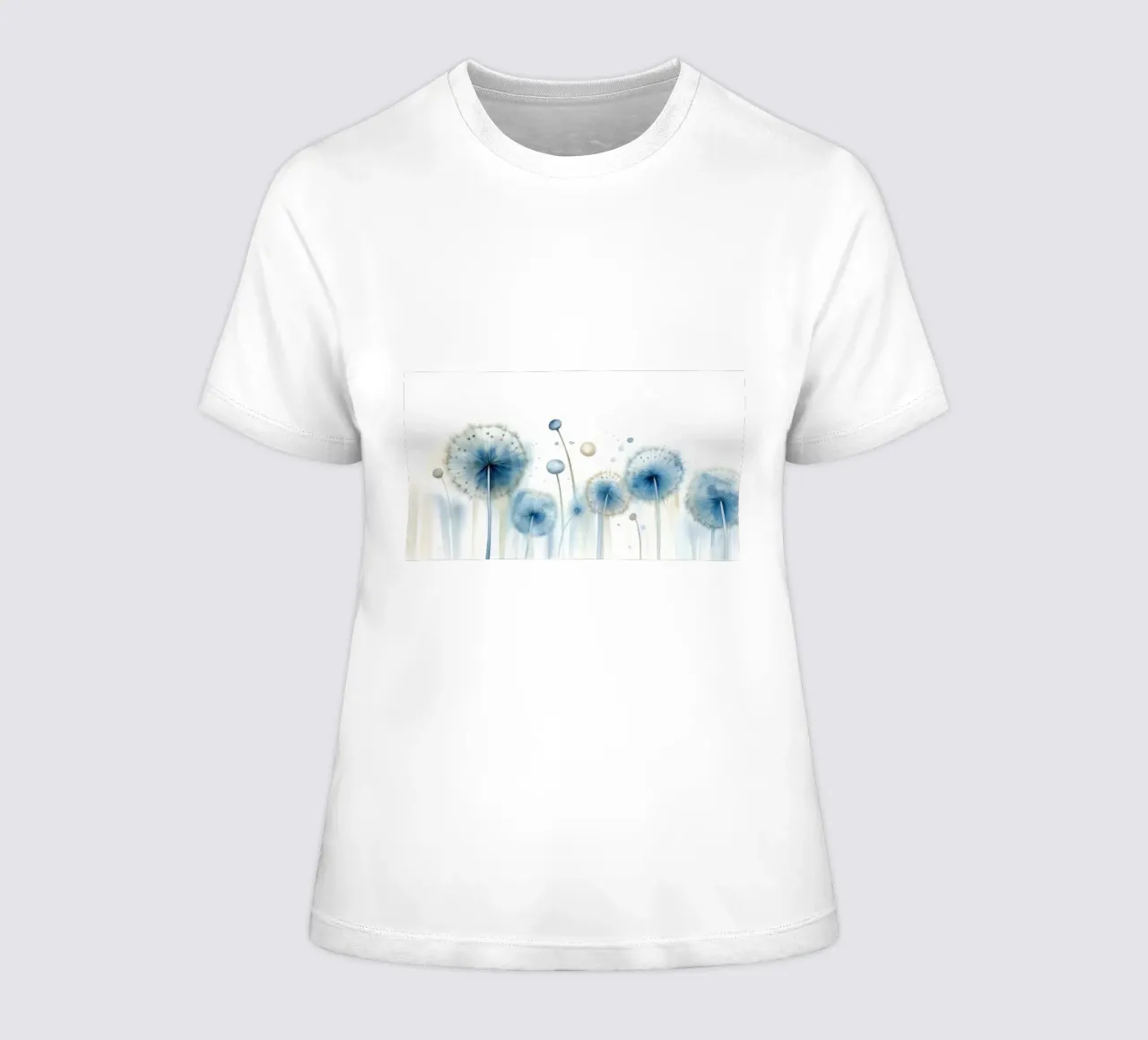 Dandelion Drift women's fitted t-shirt by Modern Muse