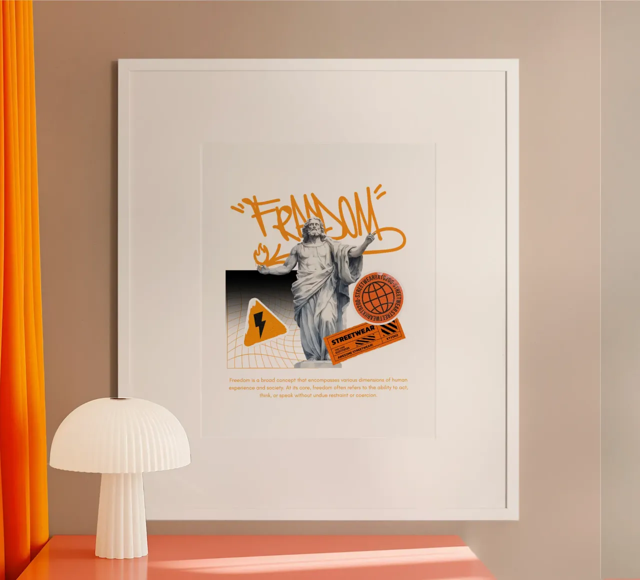 FREEDOM poster con telaio in legno da Einfach Uebel