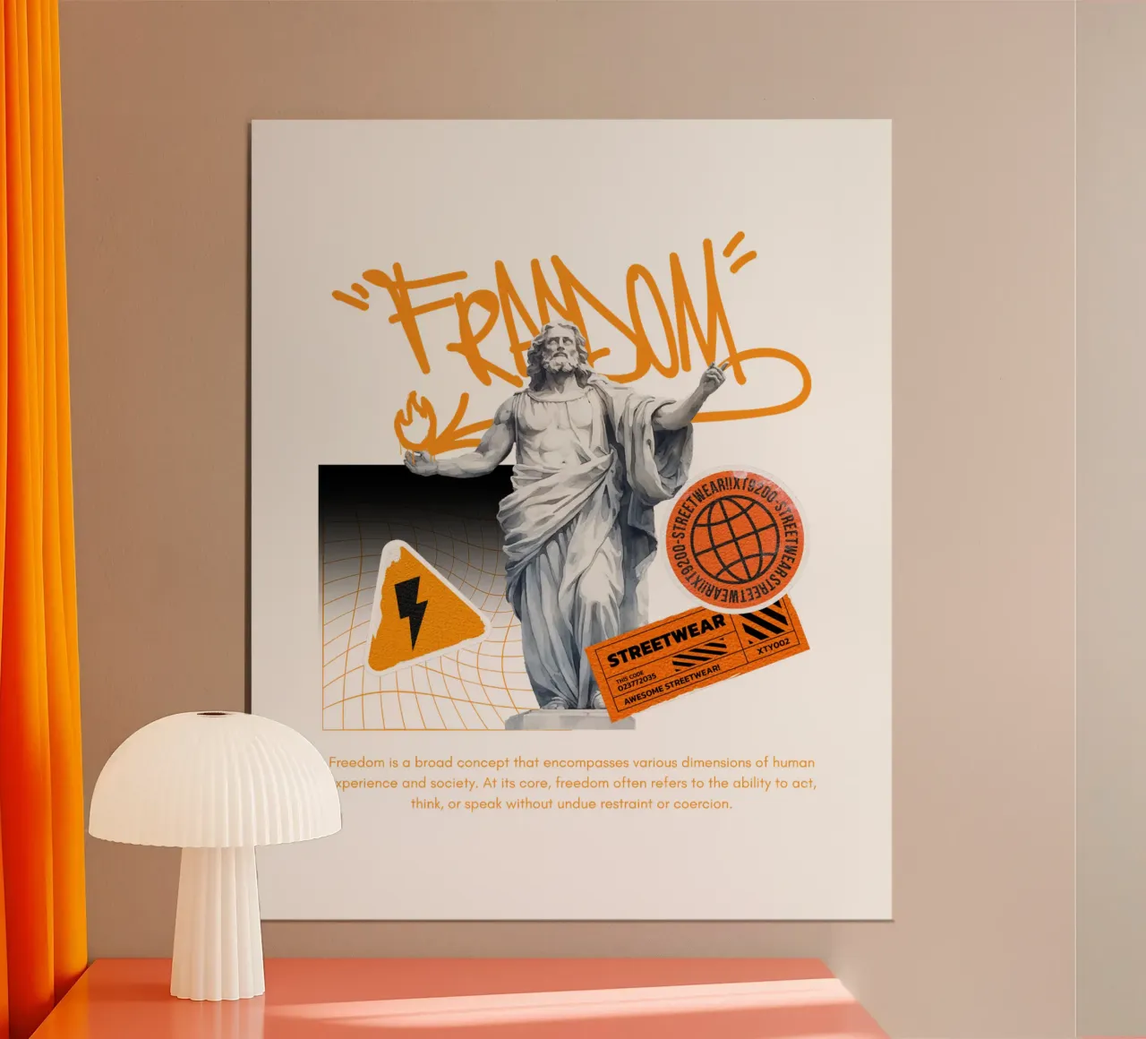 FREEDOM poster con telaio in legno da Einfach Uebel
