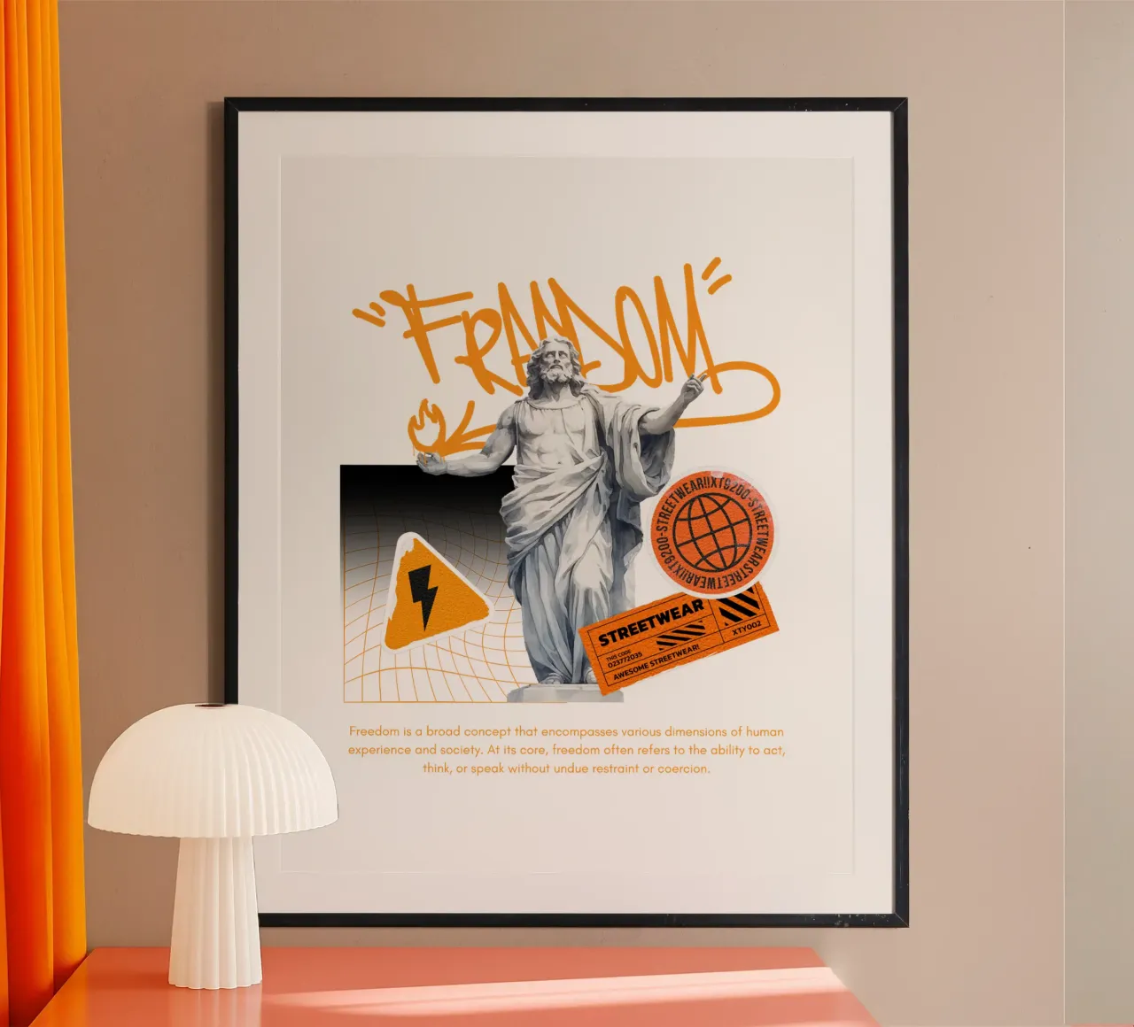 FREEDOM poster con telaio in legno da Einfach Uebel