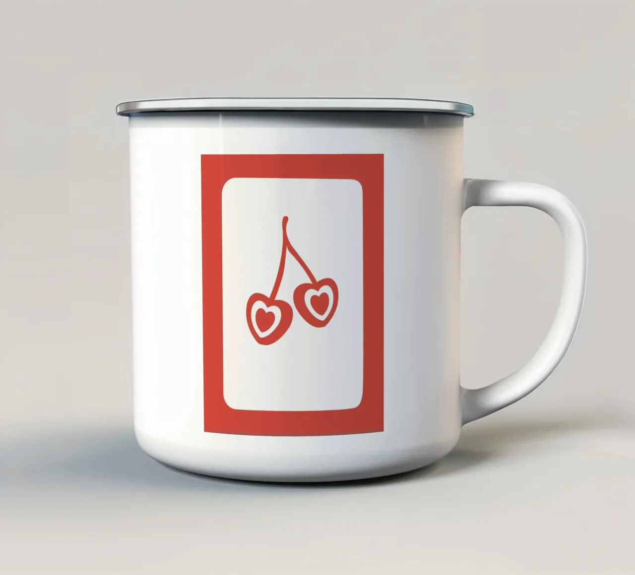 Ciliegia Preppy Hearts tazza in smalto da pdigitalprints