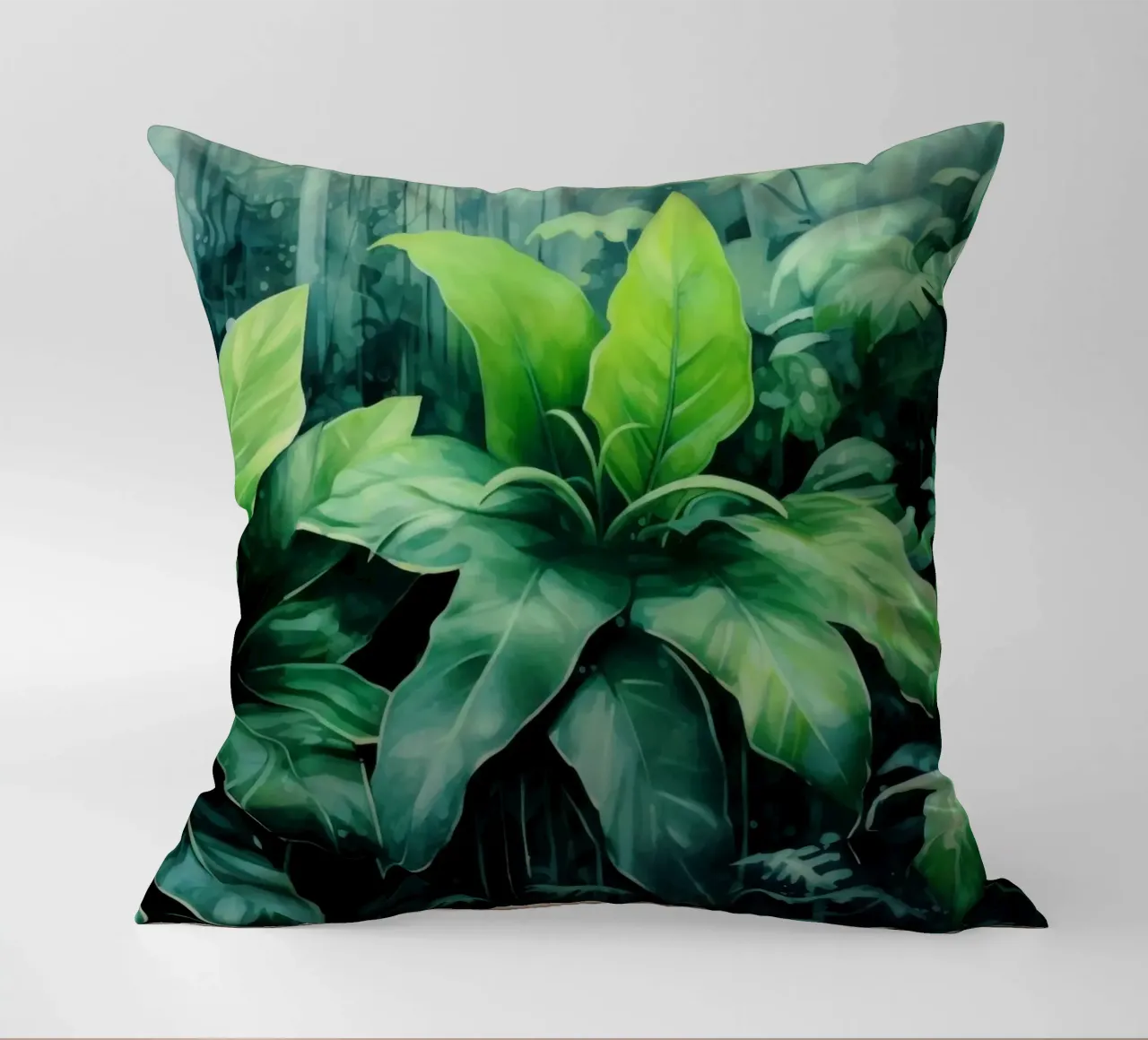 Tropischer Landschaftsgarten Kissen von Modern Muse