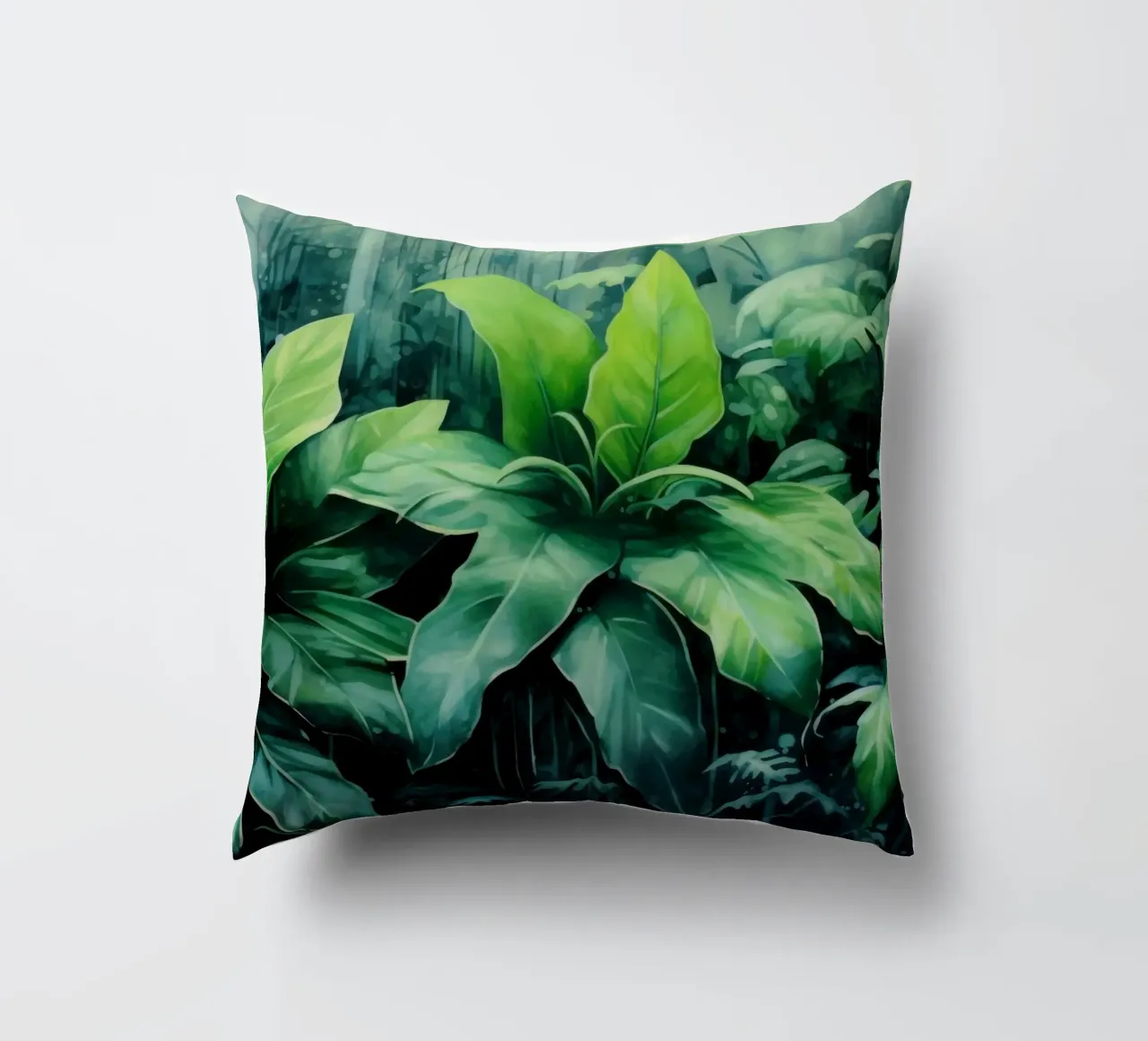 Tropischer Landschaftsgarten Kissen von Modern Muse