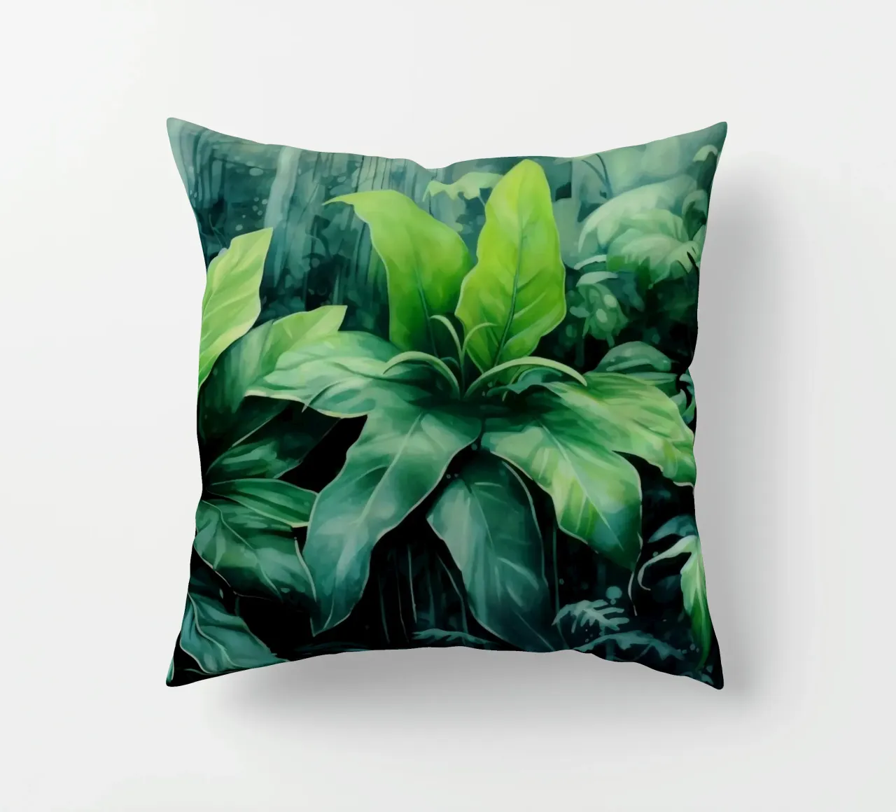 Tropischer Landschaftsgarten Kissen von Modern Muse