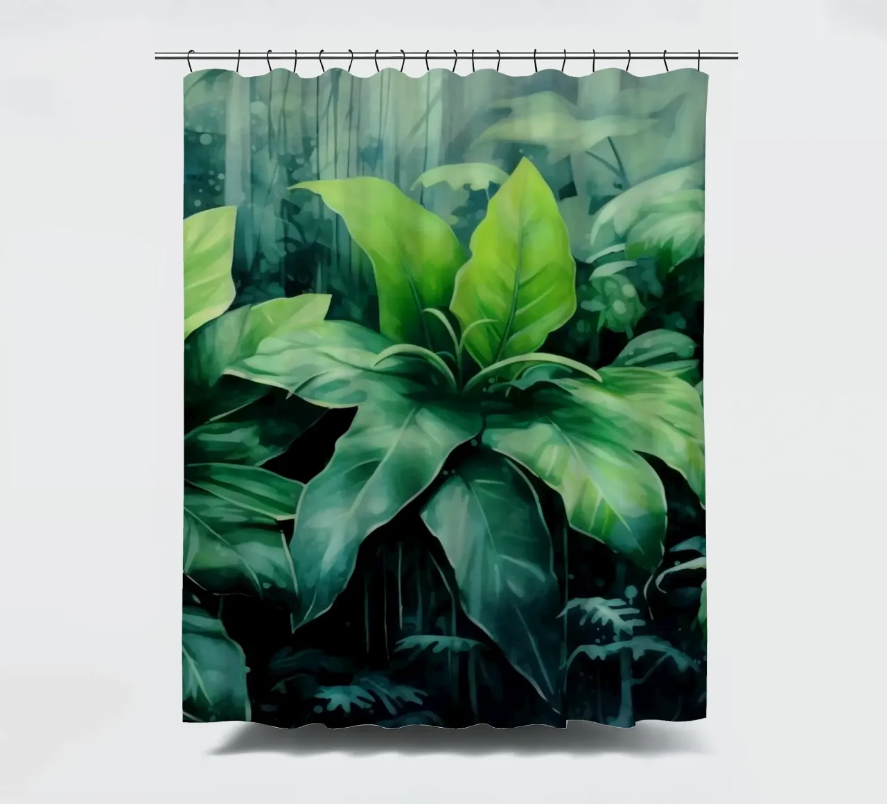 Tropischer Landschaftsgarten Duschvorhang von Modern Muse