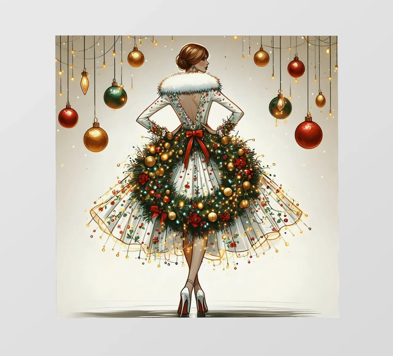 Kerstkrans fotobehang van ARTOMATIC