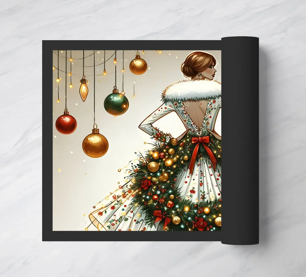 Weihnachtskranz Fußmatte von ARTOMATIC