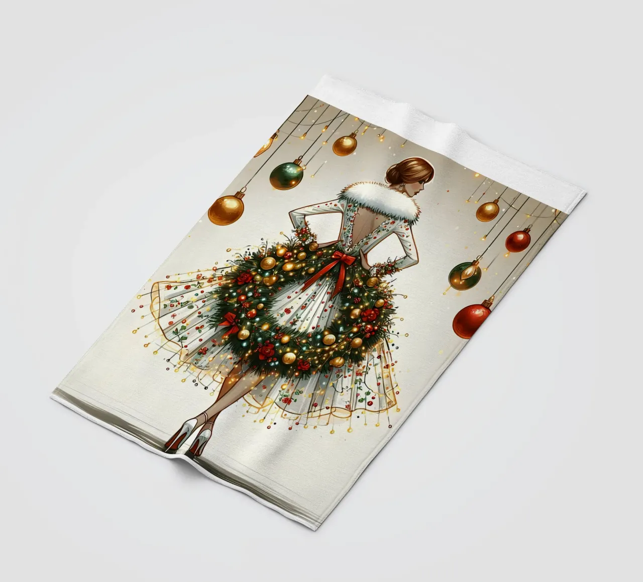 Christmas Wreath Fleecedecke von ARTOMATIC