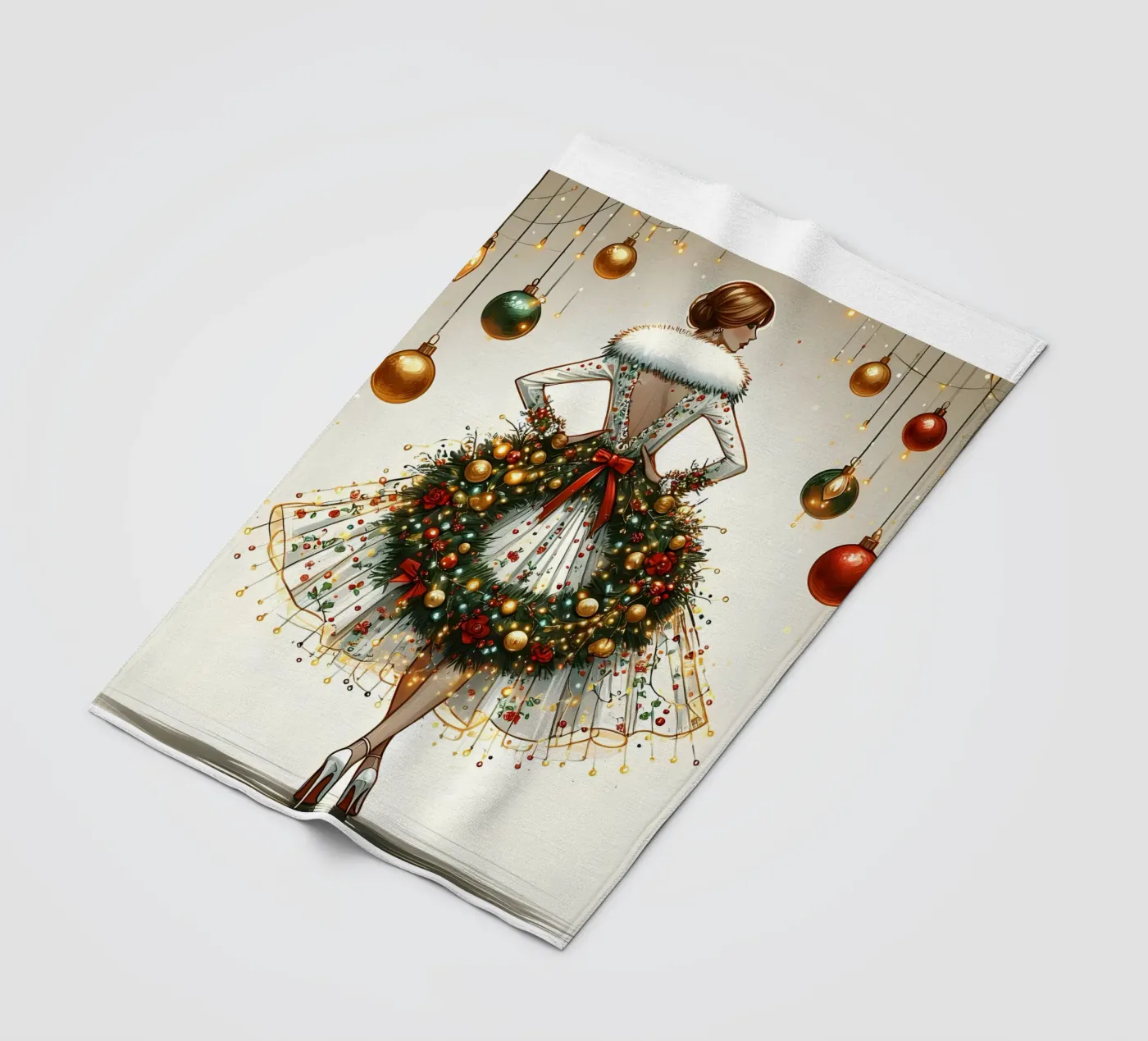 Christmas Wreath plaid polaire de ARTOMATIC