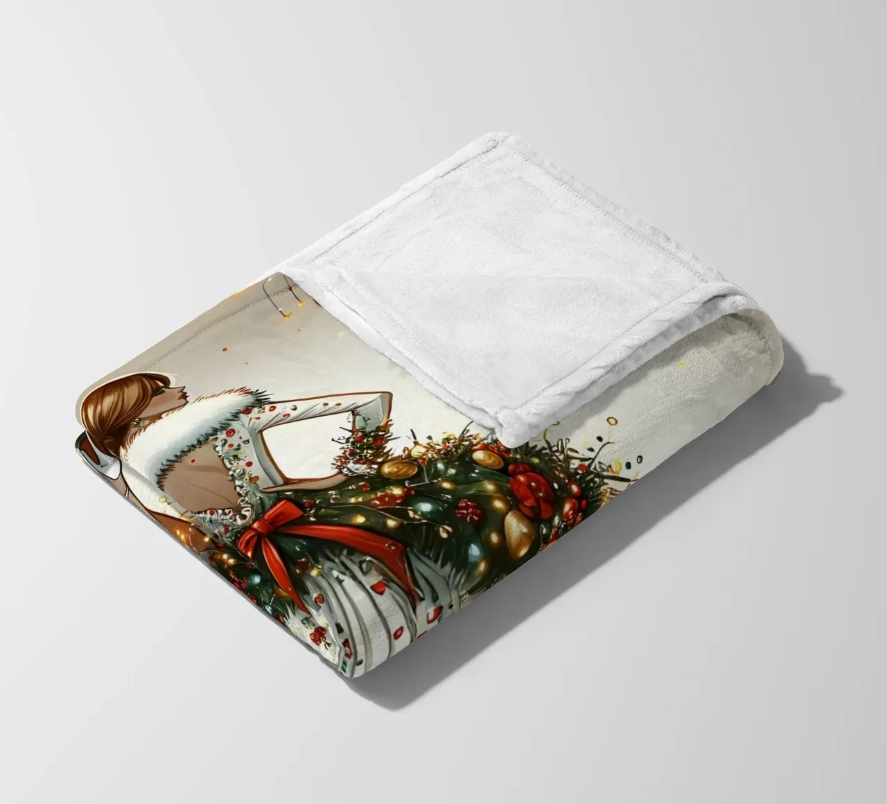 Christmas Wreath Fleecedecke von ARTOMATIC