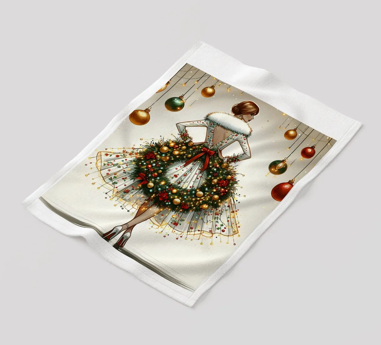 Christmas Wreath Fleecedecke von ARTOMATIC