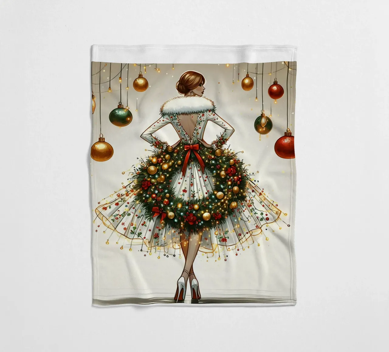 Christmas Wreath Fleecedecke von ARTOMATIC