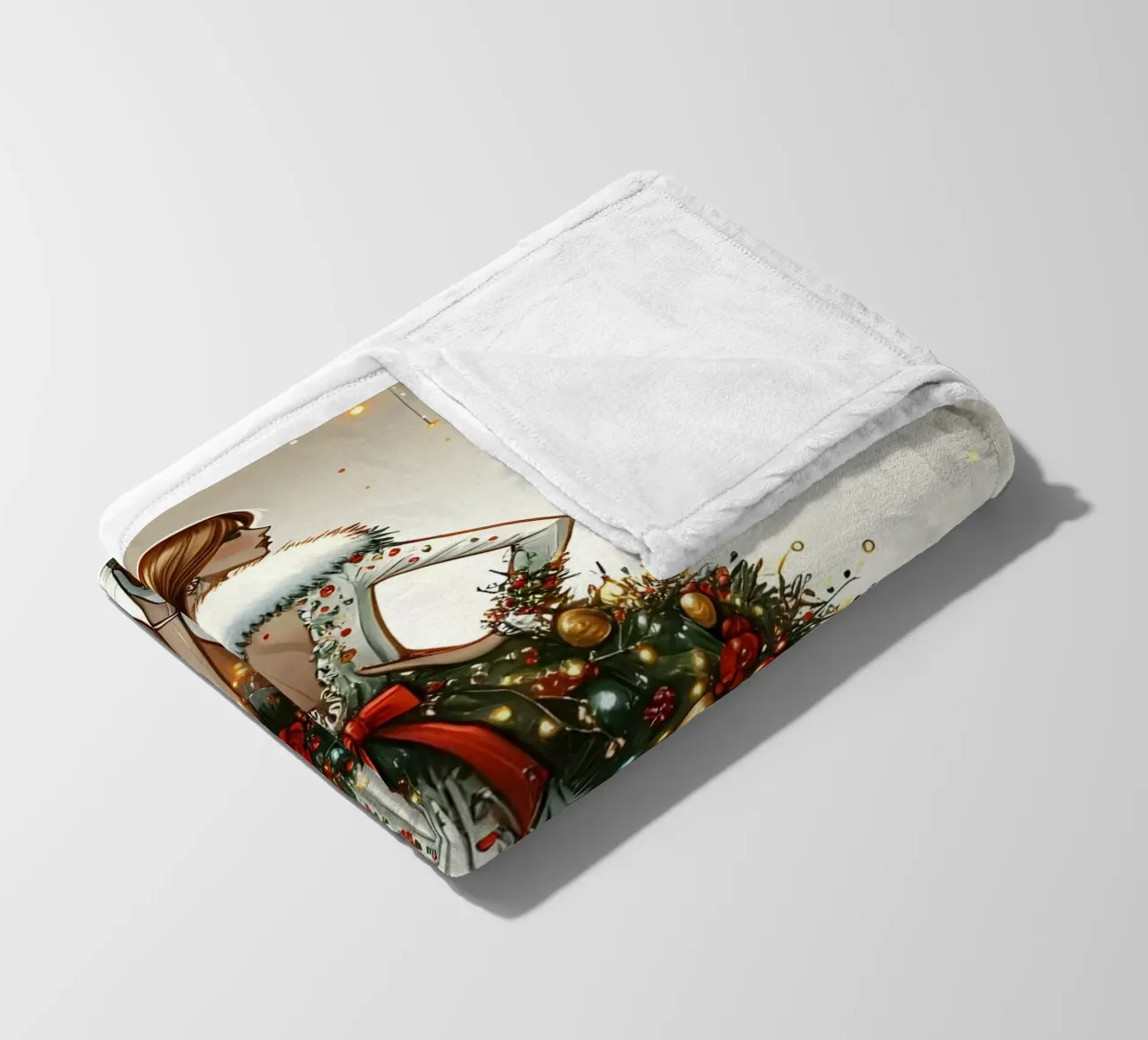 Christmas Wreath Fleecedecke von ARTOMATIC