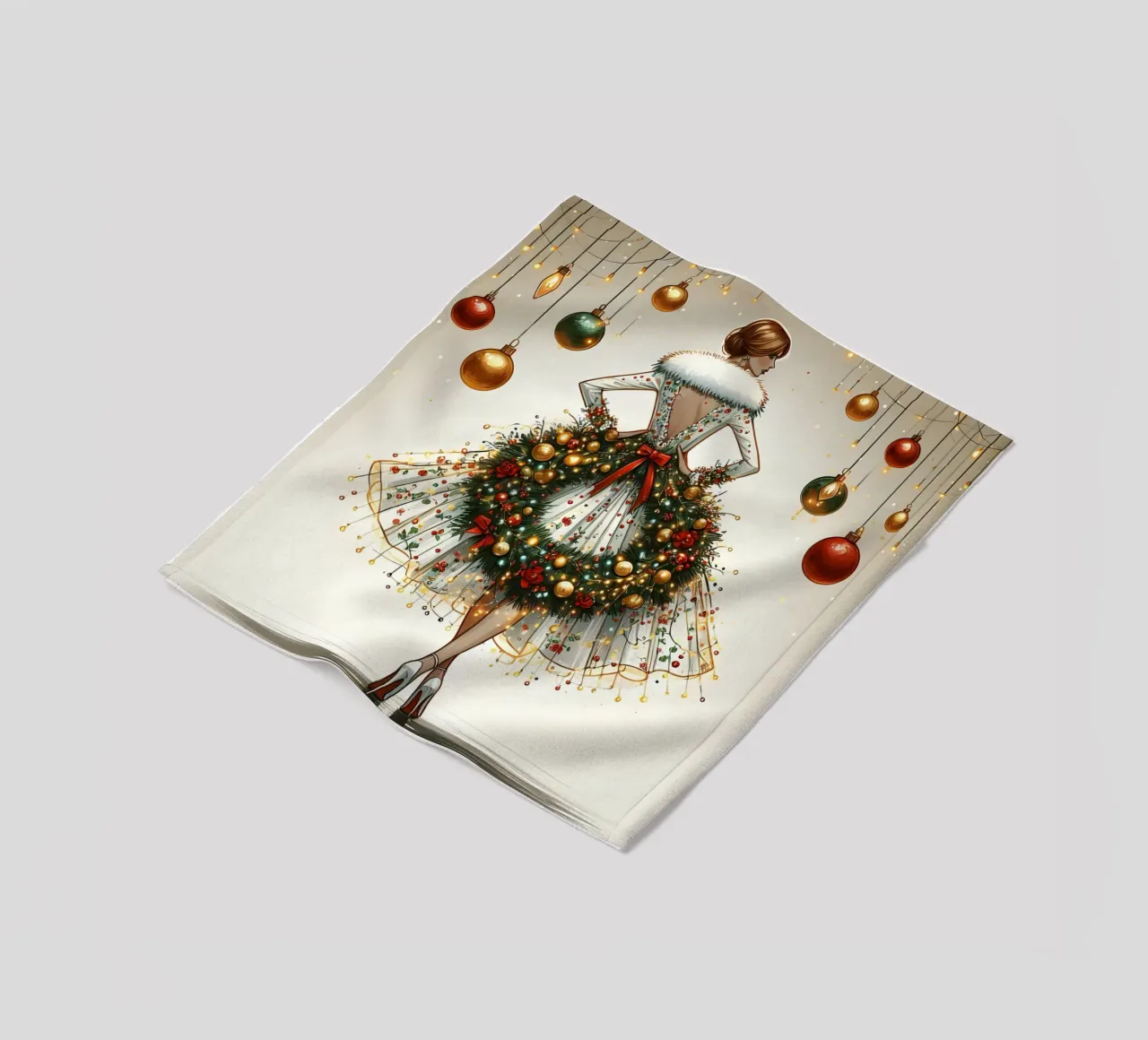 Christmas Wreath Fleecedecke von ARTOMATIC