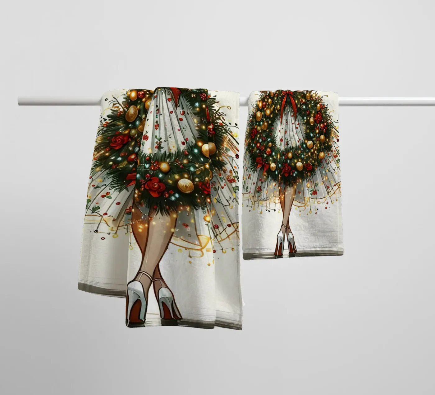 Christmas Wreath Handtuch von ARTOMATIC