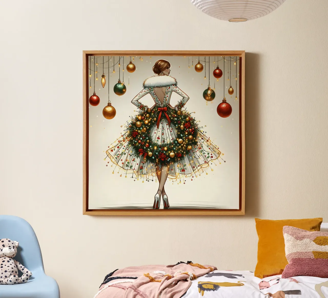 Christmas Wreath canvas by ARTOMATIC