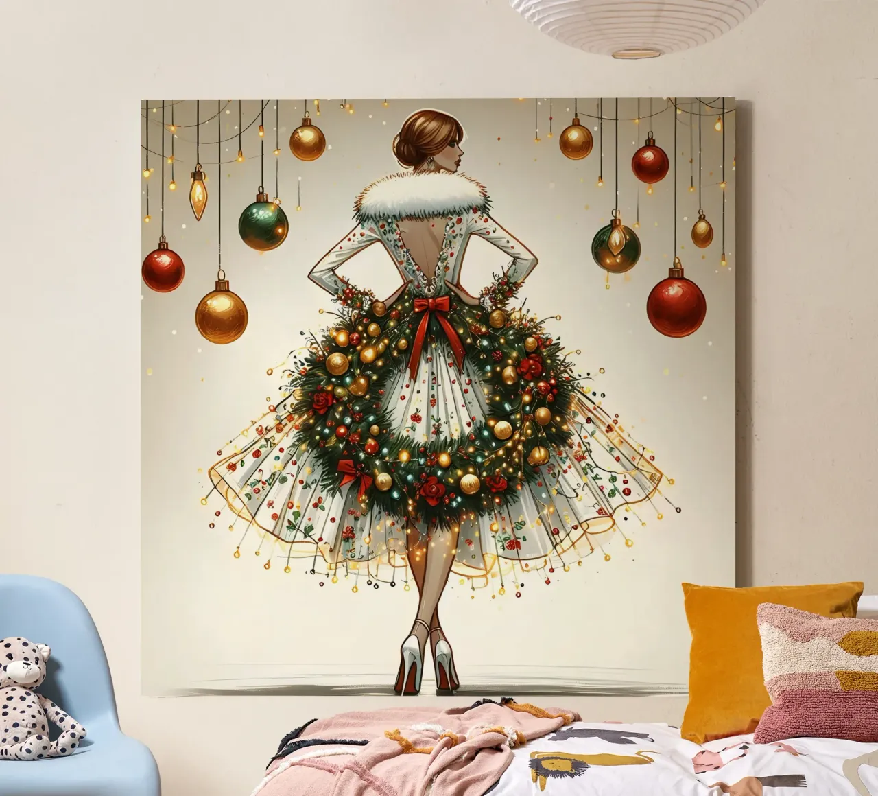Christmas Wreath canvas by ARTOMATIC