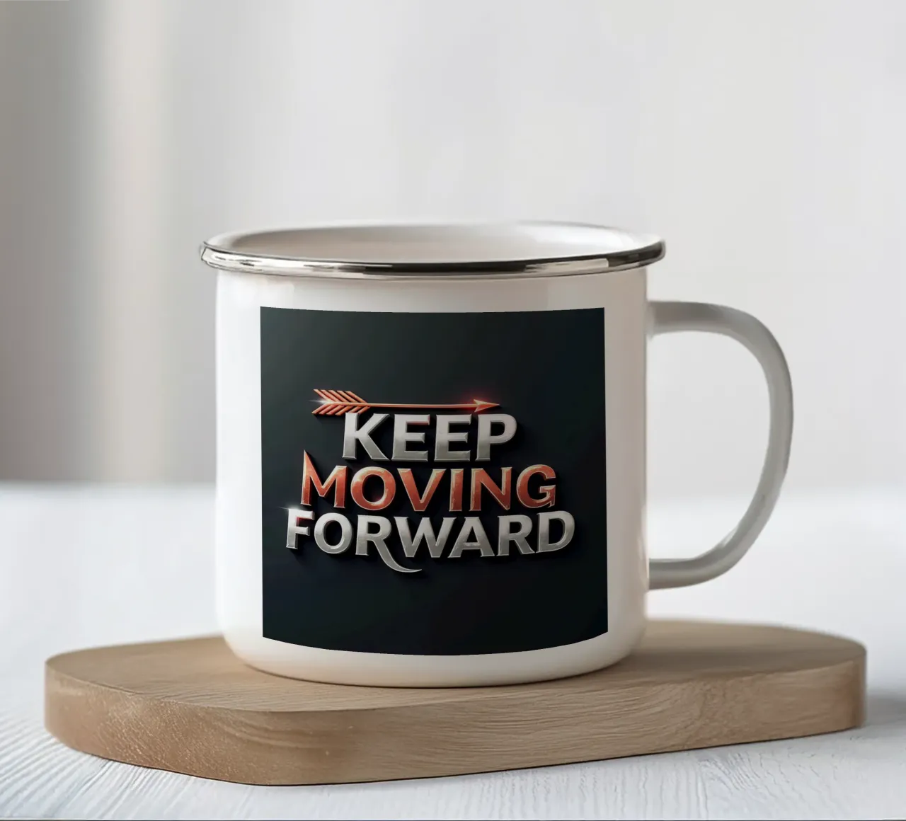 Continuare ad andare avanti tazza in smalto da inspirational quote