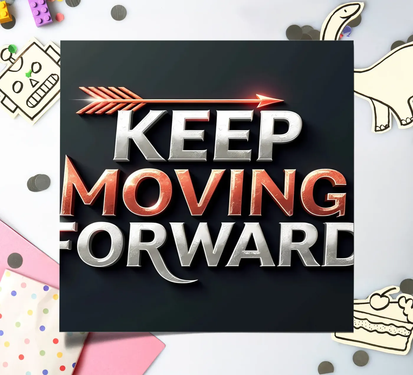 Keep Moving Forward sticker sheet by inspirational quote