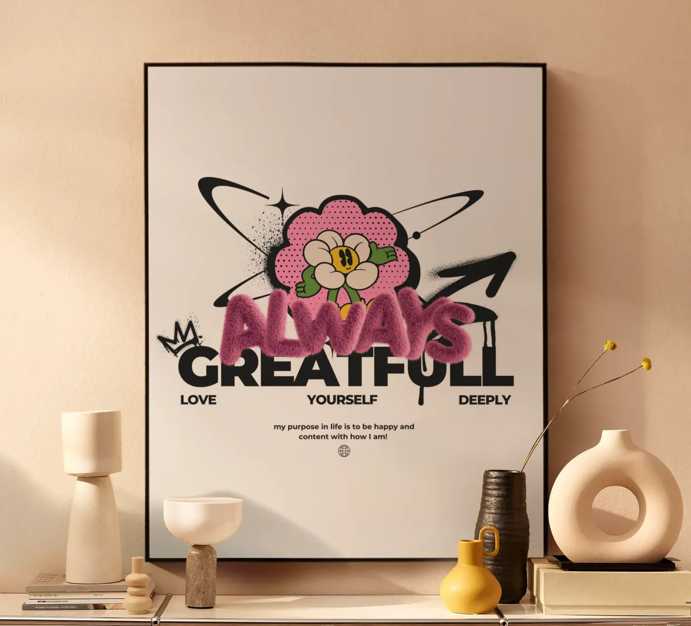 ALWAYS GREATFULL acryl van SMRT STUDIO