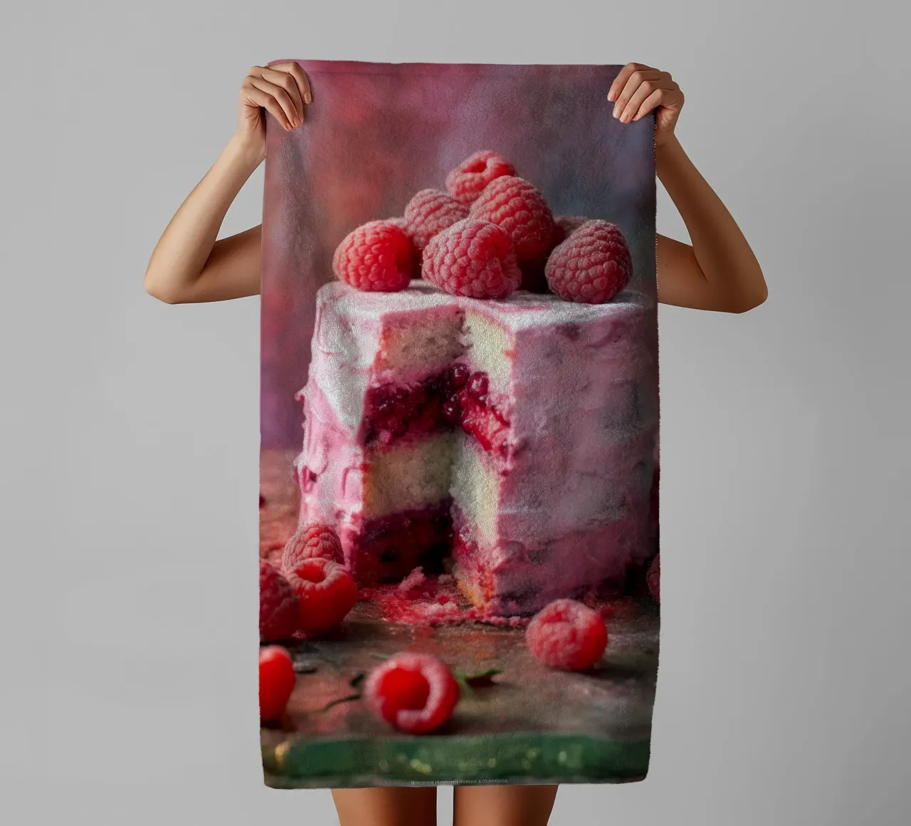 Torta dolce ai lamponi asciugamano da bagno da Justyna Jaszke JBJart