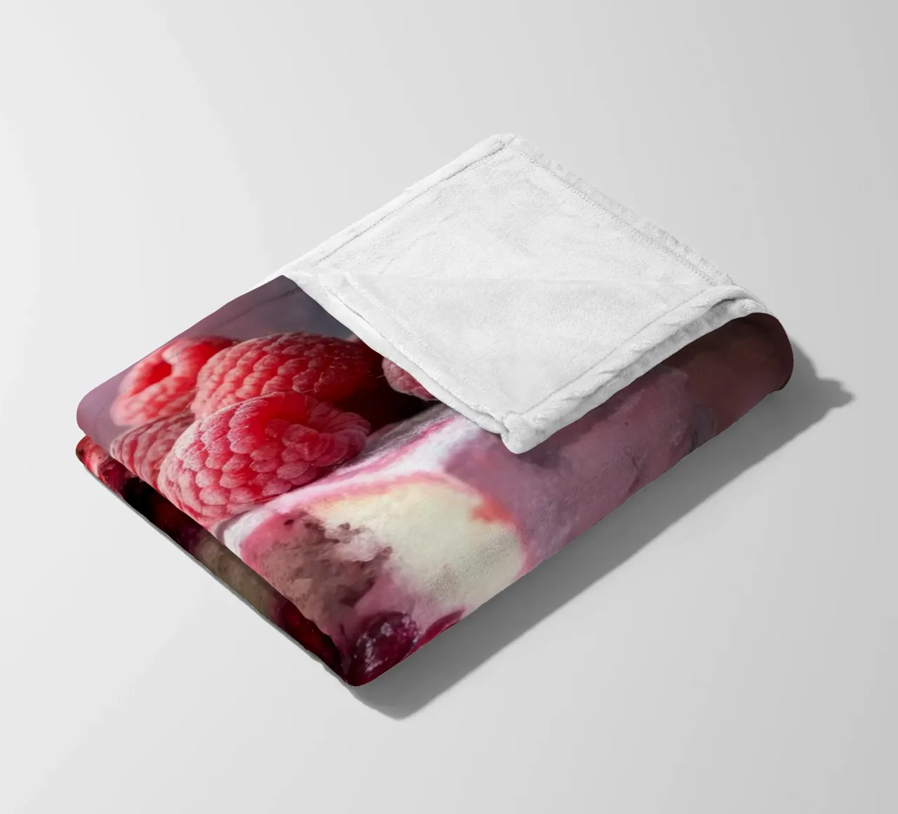 Sweet raspberry cake fleece blanket by Justyna Jaszke JBJart