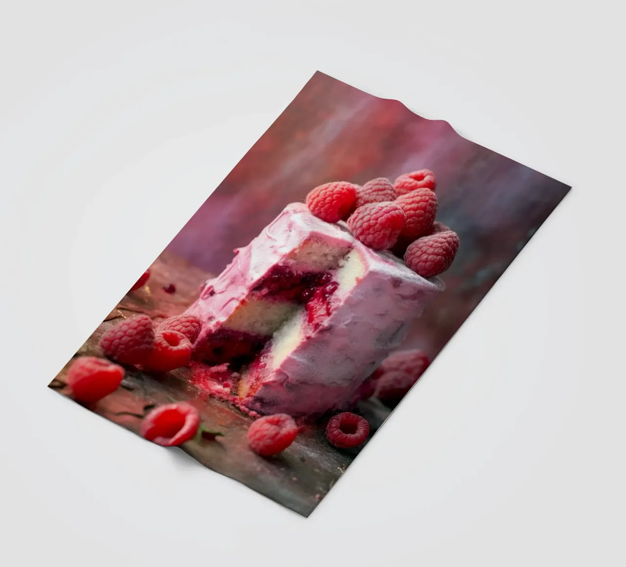 Sweet raspberry cake fleece blanket by Justyna Jaszke JBJart