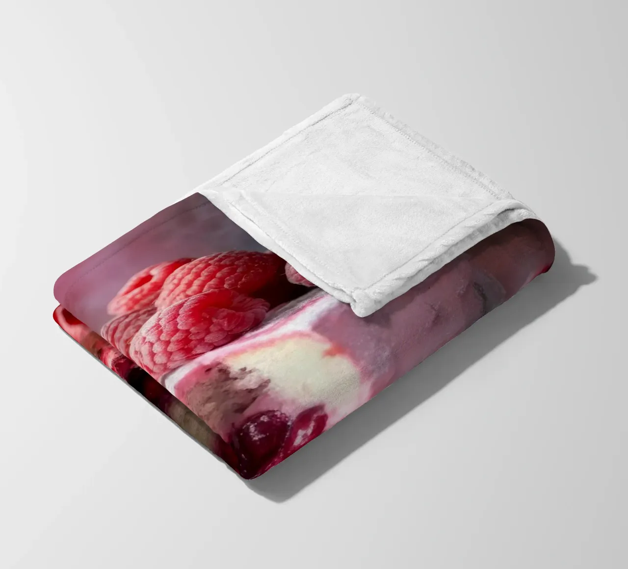 Sweet raspberry cake fleece blanket by Justyna Jaszke JBJart