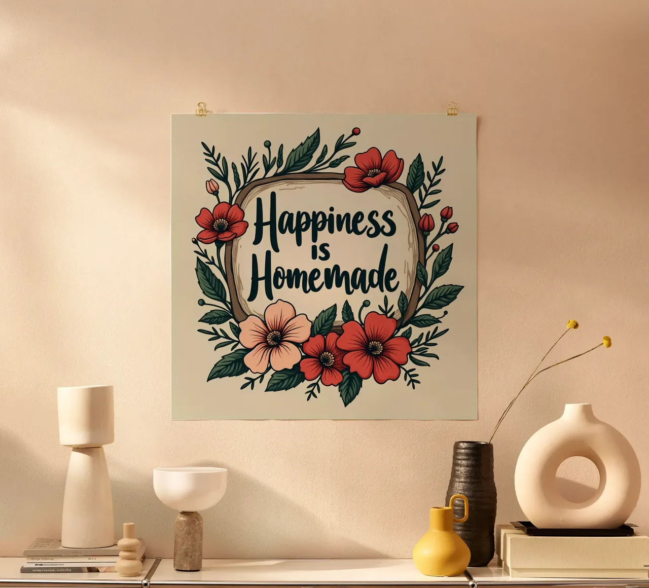 La felicità è fatta in casa poster da inspirational quote