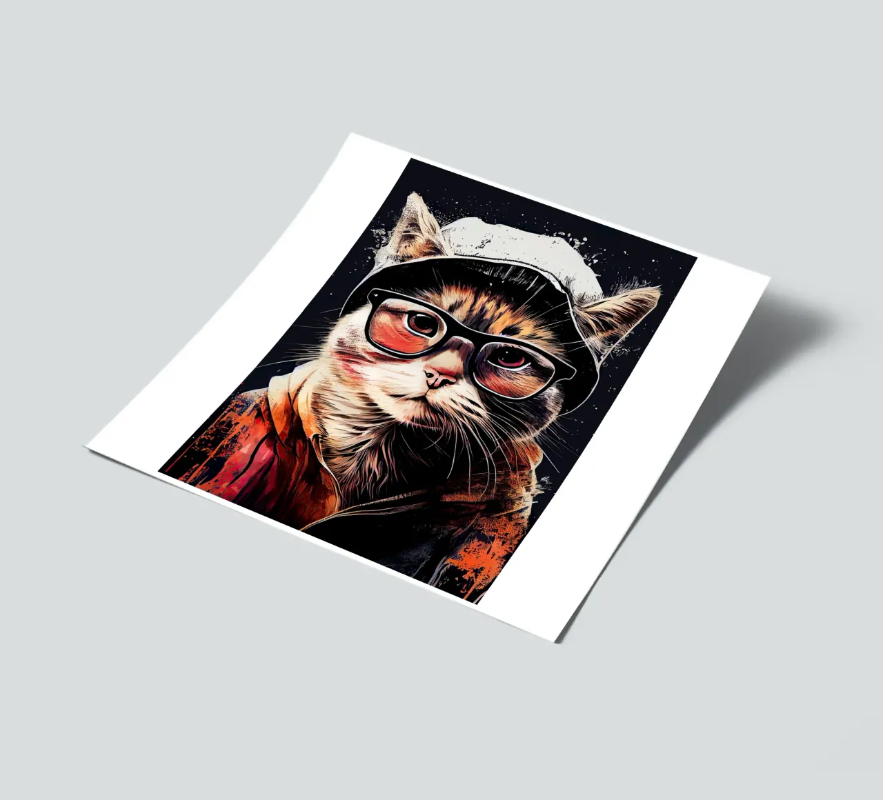 Hipster Katze Ruby Tierkunst Stickerbogen von Justyna Jaszke JBJart