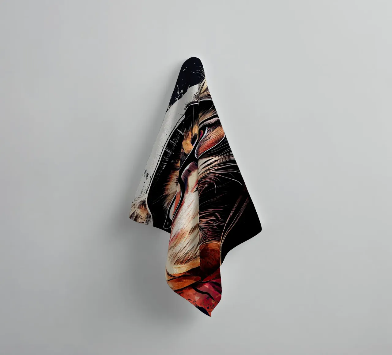 Hipster kat Ruby dierenkunst badhanddoek van Justyna Jaszke JBJart
