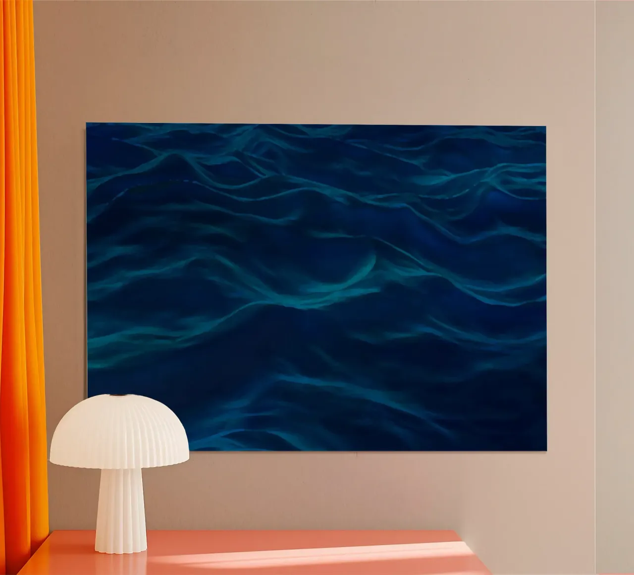 Dark Waves poster with wooden frame by menega sabidussi | moods