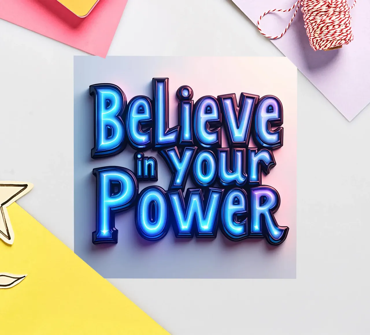 Cree en tu poder pegatina de inspirational quote