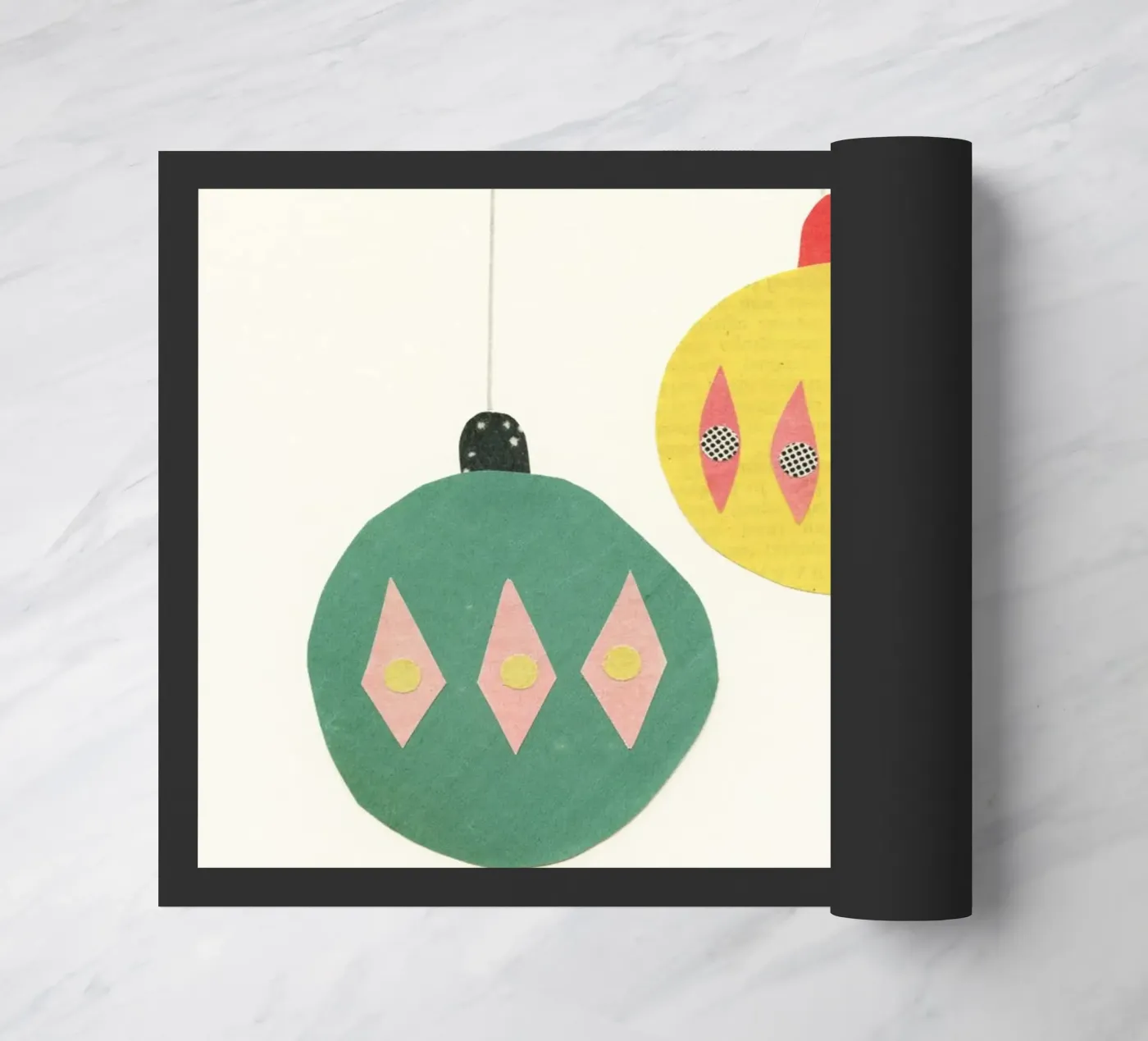 Baubles doormat by Cassia Beck Collage