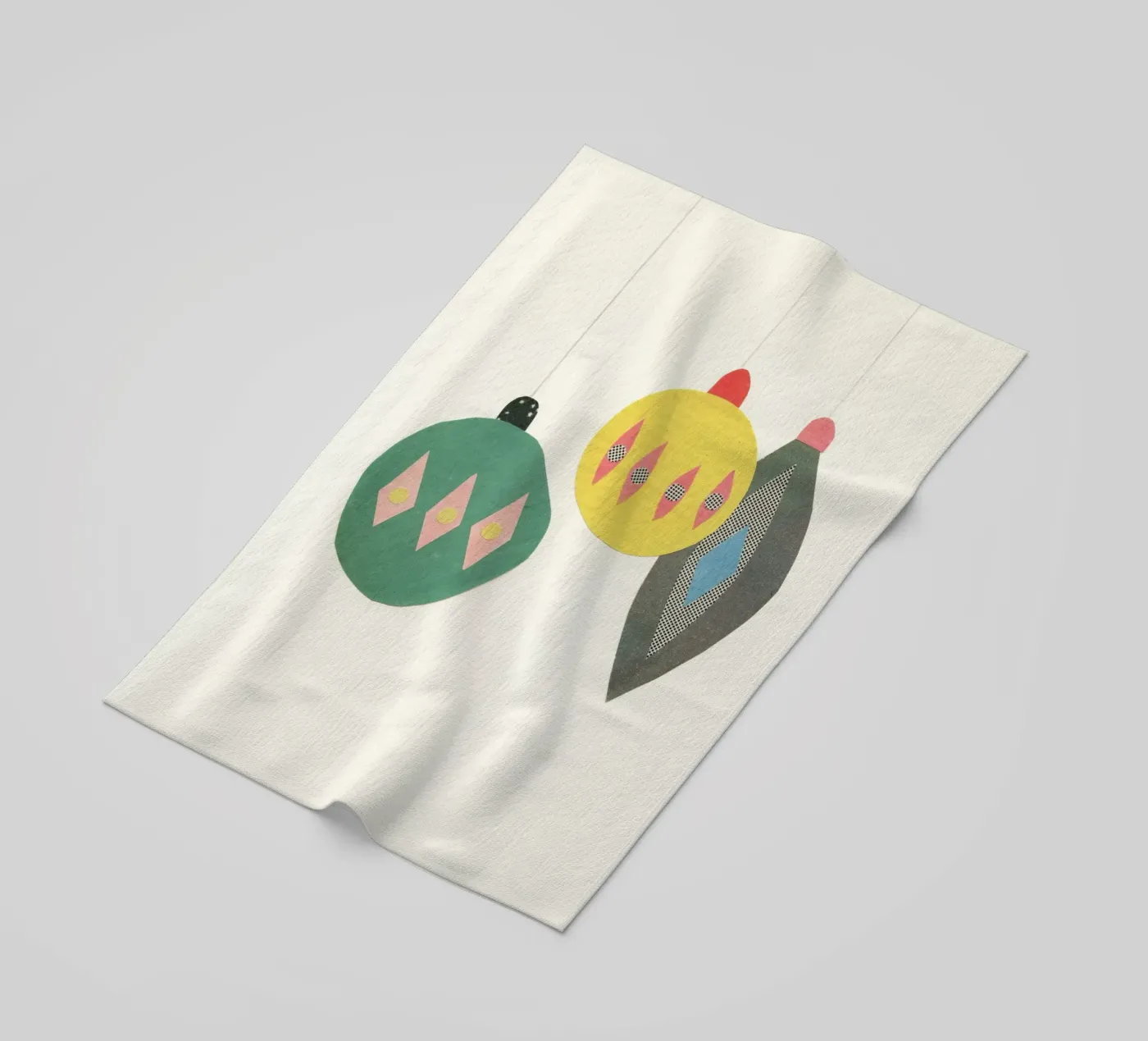 Kerstballen strandhanddoek van Cassia Beck Collage
