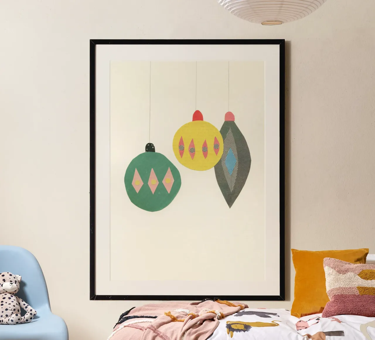 Baubles poster con telaio in alluminio da Cassia Beck Collage