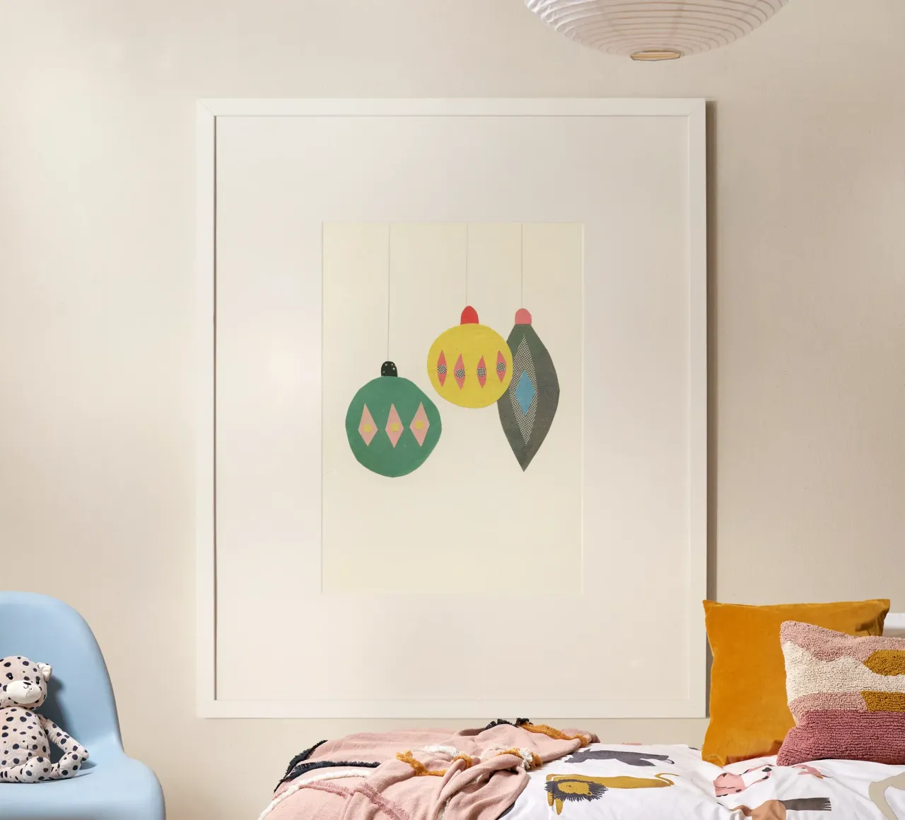 Baubles poster con telaio in alluminio da Cassia Beck Collage
