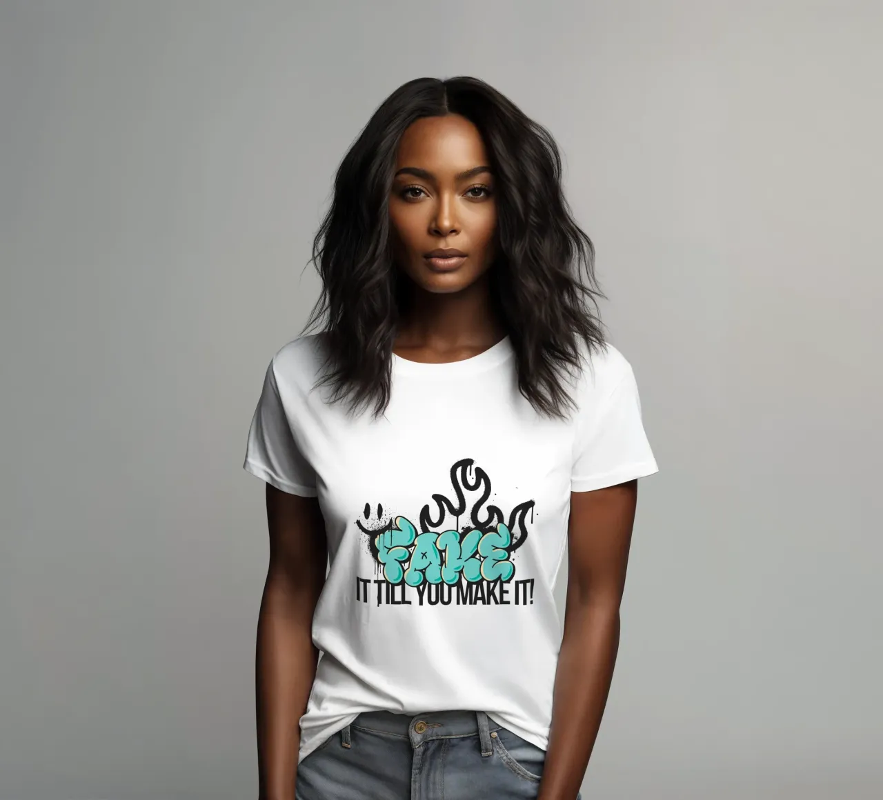 FAKE IT t-shirt ajusté pour femmes de Einfach Uebel