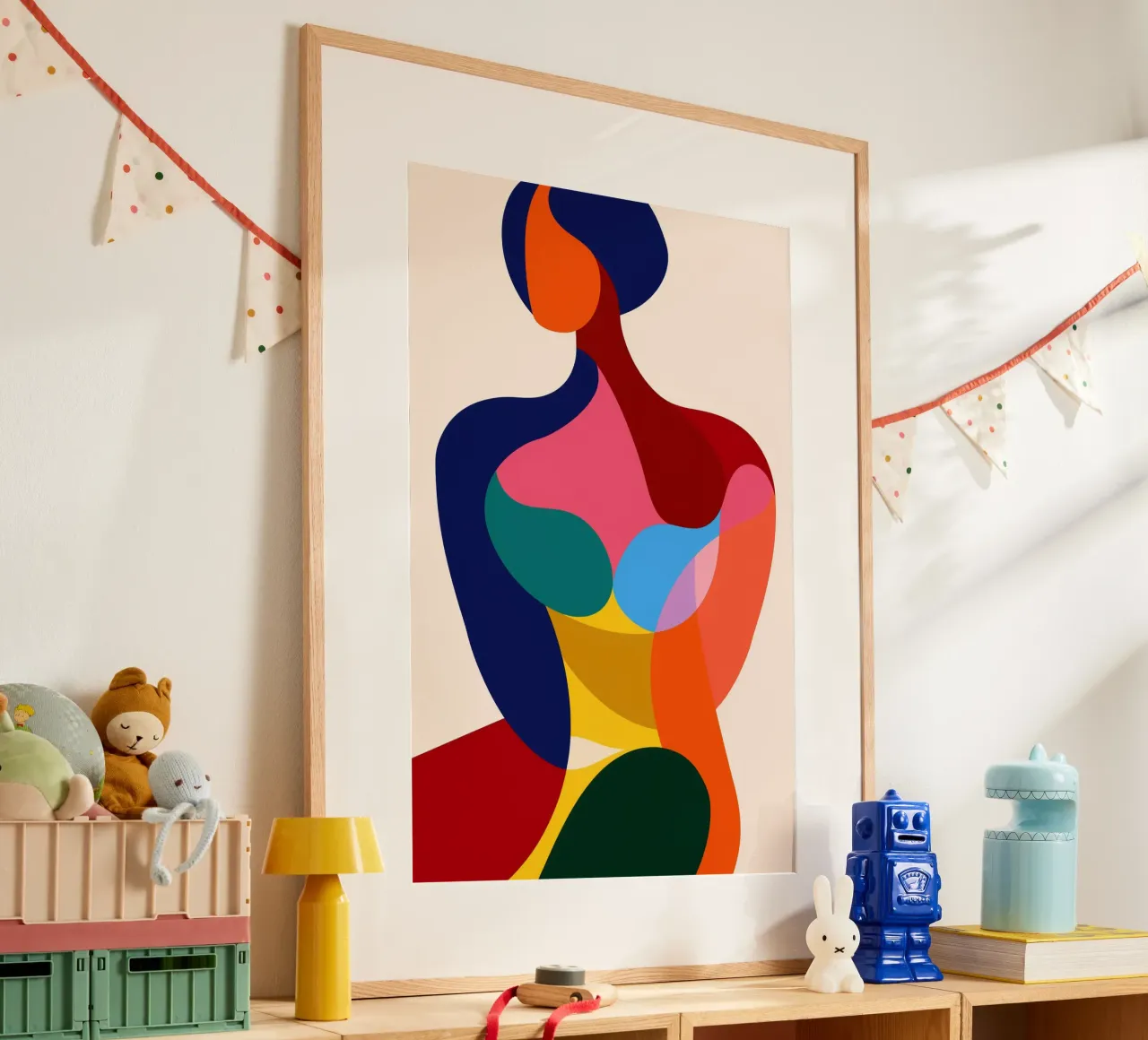 Donna astratta di Matisse-Picasso poster con telaio in alluminio da Autofocus
