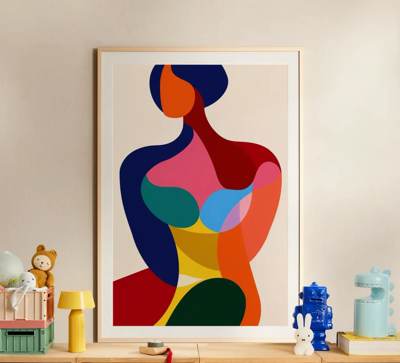 Donna astratta di Matisse-Picasso poster con telaio in alluminio da Autofocus
